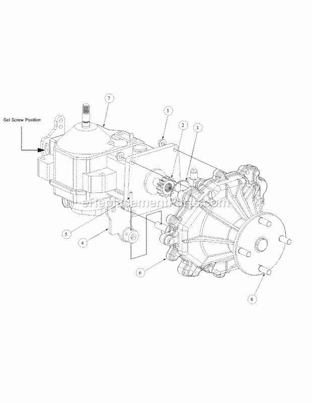 Assembly Pump Right Hand Diagram and Parts List for M48-KWS 53AB5D4M150-17-HP Cub Cadet Lawn Tractor
